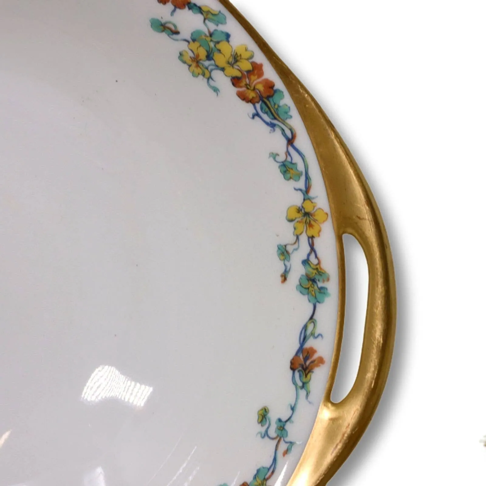 19pc Haviland Limoges Bullion Bowl Serving Set Floral Vine Gold Rim Antique 1926