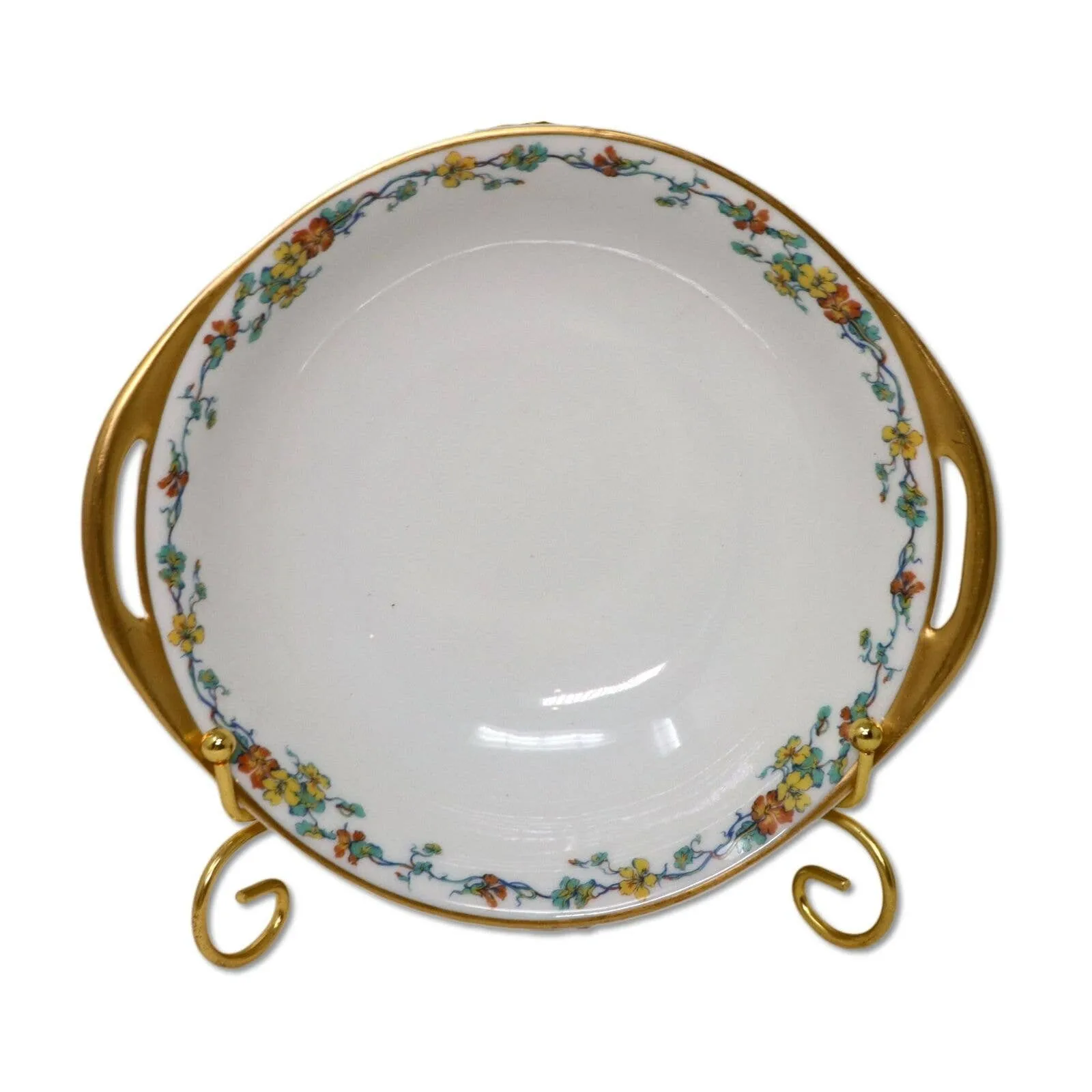 19pc Haviland Limoges Bullion Bowl Serving Set Floral Vine Gold Rim Antique 1926