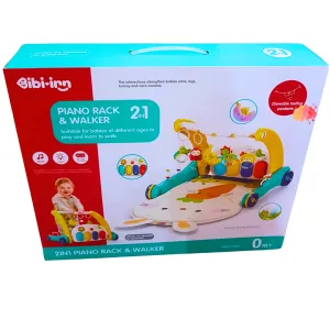 2-in-1 Piano Rack & Walker - Interactive Music and Learning Walker for Babies 0 Months 