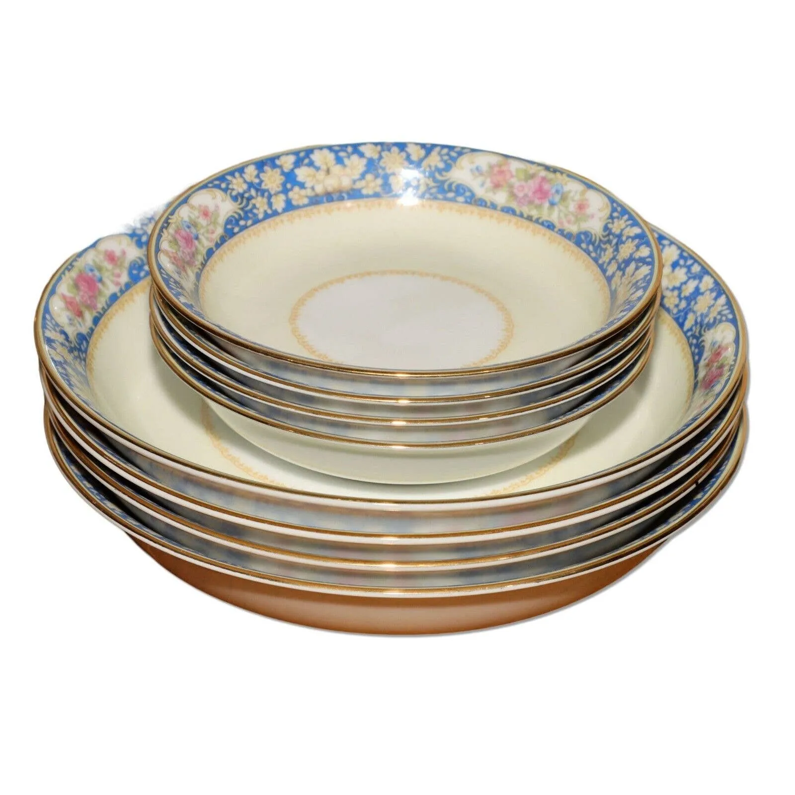 28pc Noritake Margo Pattern 4x 7pc Service Settings China Dinnerware 1930's