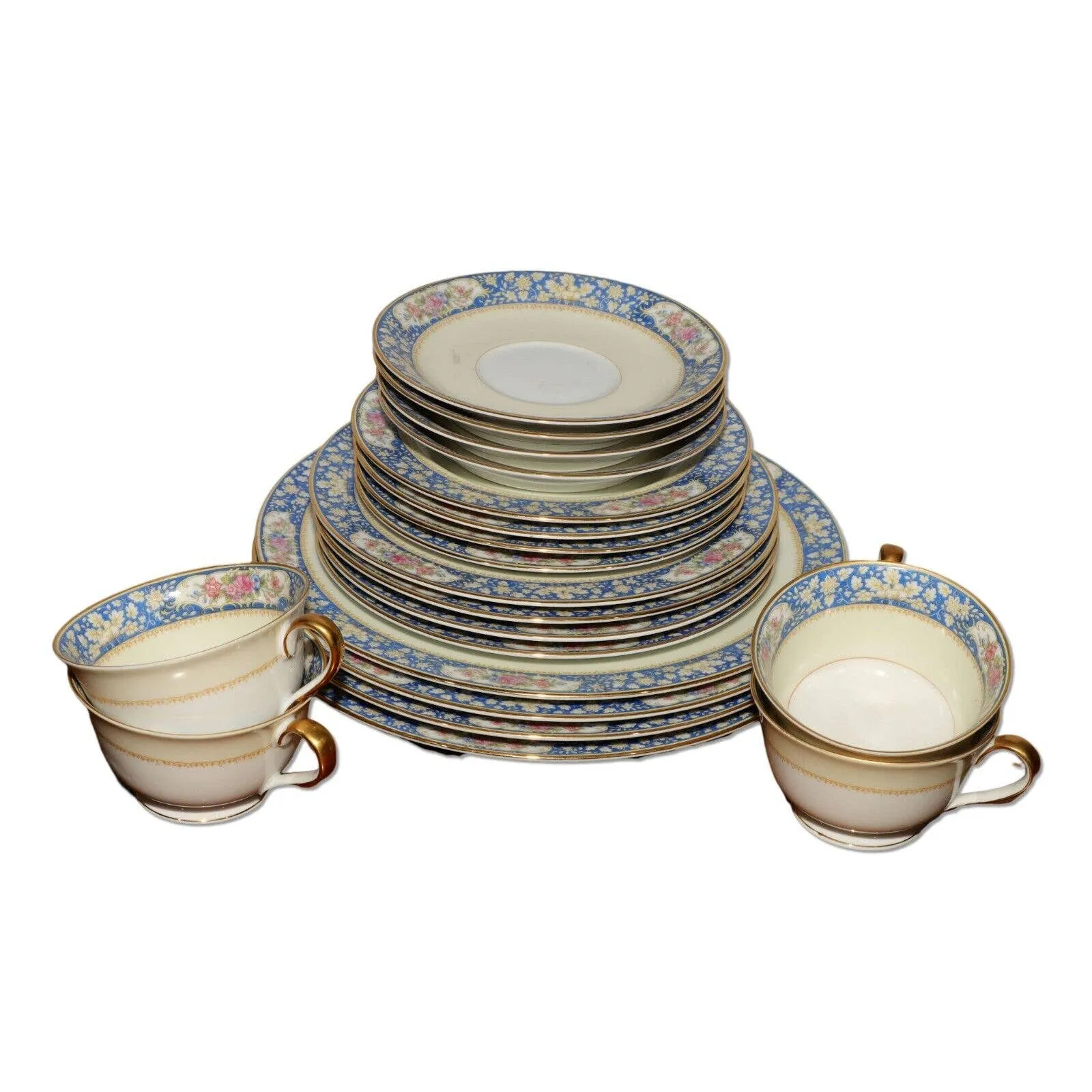 28pc Noritake Margo Pattern 4x 7pc Service Settings China Dinnerware 1930's
