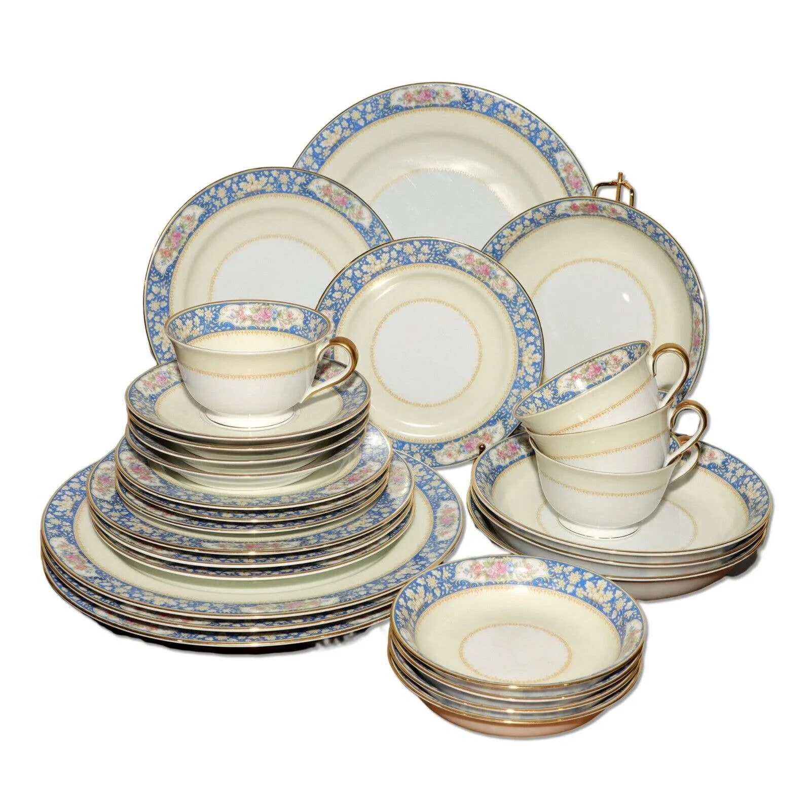28pc Noritake Margo Pattern 4x 7pc Service Settings China Dinnerware 1930's