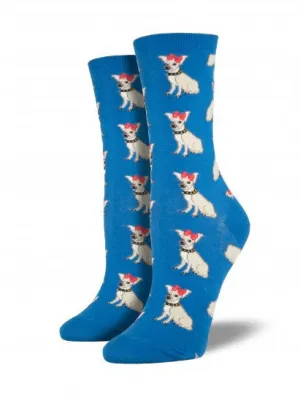 Blue Chihuahua Socks (Women's)