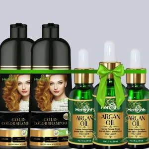 Get 3 Free Argan Oil with 2 Color Shampoos- Herbishh