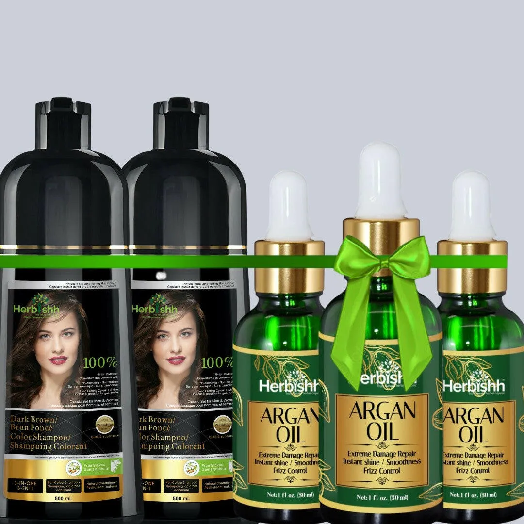 Get 3 Free Argan Oil with 2 Color Shampoos- Herbishh