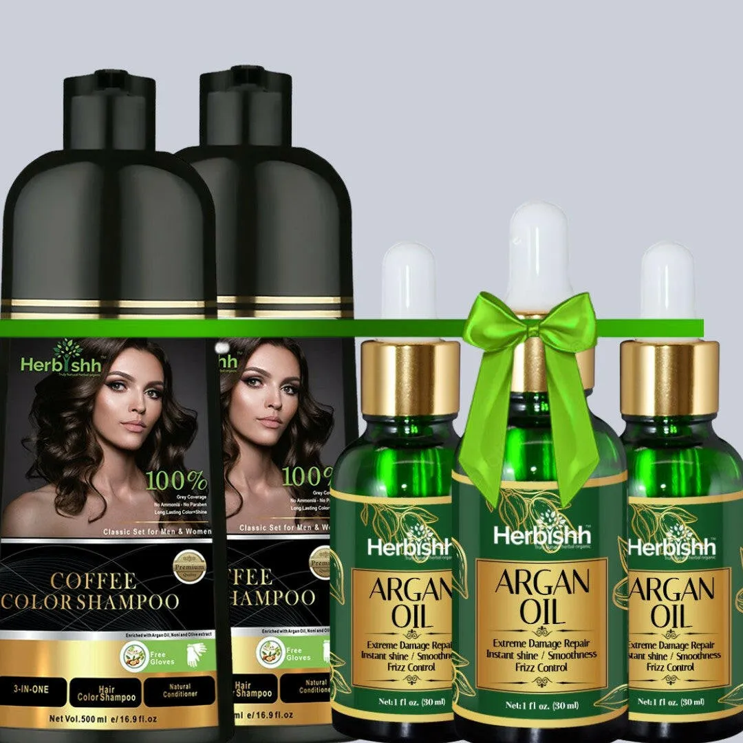 Get 3 Free Argan Oil with 2 Color Shampoos- Herbishh