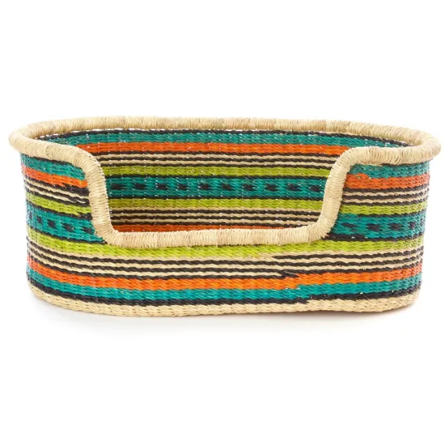 Handwoven Small Pet Bed, Elephant Grass , Fair Trade & Eco-Friendly