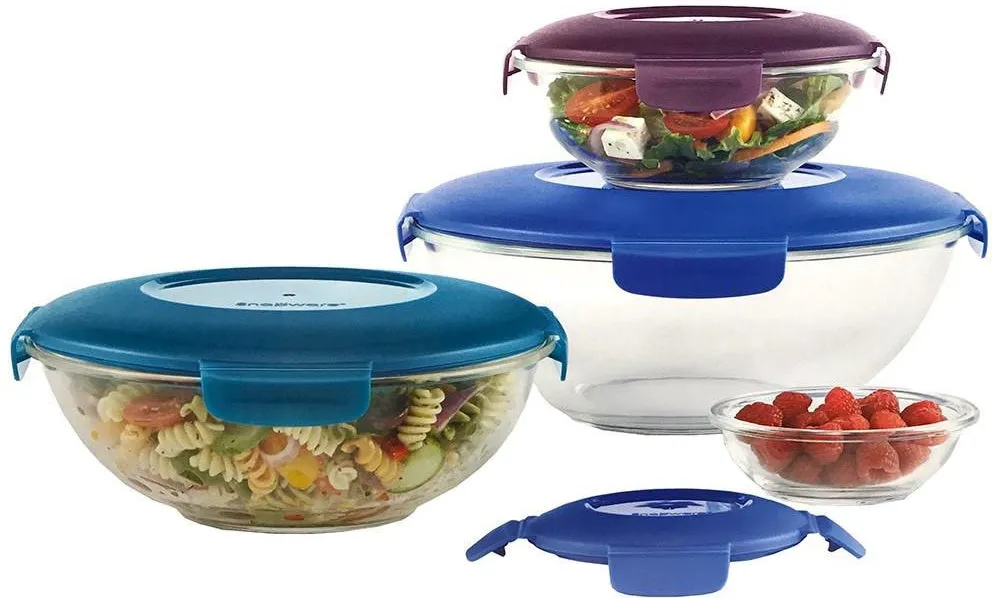 Snapware 8 Pcs Nesting Glass Bowls